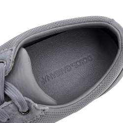 Pre Owned Dolce & Gabbana Grey Perforated Leather and Suede Low Top Sneakers Size 43