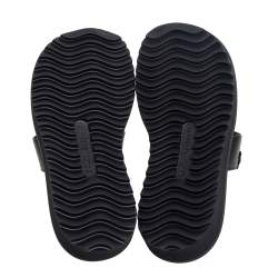 Pre Owned Dolce & Gabbana Black Leather Flat Slides Size 39