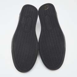 Pre Owned حذاء رياضي دولتشي آند غابانا جلد مثقب ذهبي / فضي بعنق منخفض مقاس 42