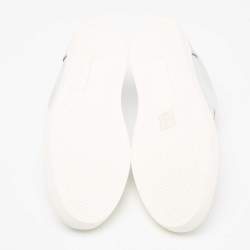 Pre Owned Dolce & Gabbana Silver Leather Low Top Sneakers Size 40