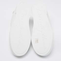 Pre Owned حذاء رياضي دولتشي آند غابانا بورتوفينو جلد أبيض بعنق منخفض مقاس 41