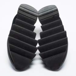 Pre Owned Dolce and Gabbana Blue/Black Mesh, Suede and Leather Low-Top Sneakers Size 41.5