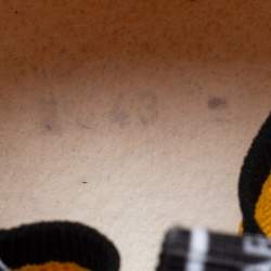 Pre Owned Dolce & Gabbana Yellow/Black Knit Fabric Sorrento  Slip On Sneakers Size 43