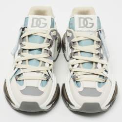 Pre Owned Dolce & Gabbana Multicolor Leather And Nylon Lace Up Sneakers Size 43 