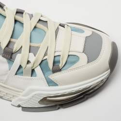 Pre Owned Dolce & Gabbana Multicolor Leather And Nylon Lace Up Sneakers Size 43 