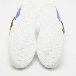 Pre Owned Dolce & Gabbana White Portofino Leather Printed Sneakers Size 42.5
