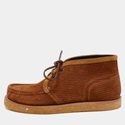 Dolce & Gabbana Brown Suede And Nubuck Leather Desert Ankle Boots Size 41