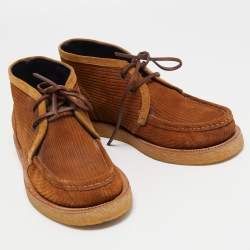Dolce & Gabbana Brown Suede And Nubuck Leather Desert Ankle Boots Size 41