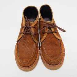 Dolce & Gabbana Brown Suede And Nubuck Leather Desert Ankle Boots Size 41