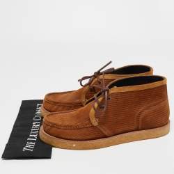 Dolce & Gabbana Brown Suede And Nubuck Leather Desert Ankle Boots Size 41