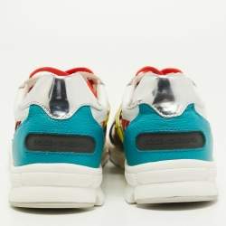 مملوكة مسبقًا Dolce & Gabbana Multicolor Suede and Leather Cut Out Sneakers Size 42.5