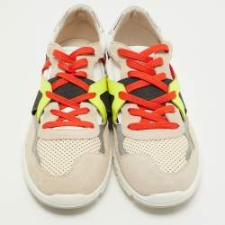 مملوكة مسبقًا Dolce & Gabbana Multicolor Suede and Leather Cut Out Sneakers Size 42.5