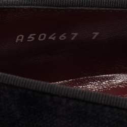 Pre Owned Dolce & Gabbana Black Velvet DG Logo Smoking Slippers Size 41