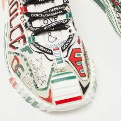 Dolce & Gabbana Multicolor Canvas Graffiti Print Ns1 Low Top Sneakers Size 40