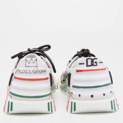 Dolce & Gabbana Multicolor Canvas and Fabric Graffiti Print Ns1 Low Top Sneakers Size 40
