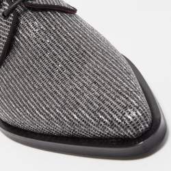 Dolce & Gabbana Silver Glitter Fabric Derby Size 43