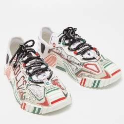 Pre Owned Dolce & Gabbana Multicolor Canvas and Fabric Graffti Print NS1 Low Top Sneakers Size 44