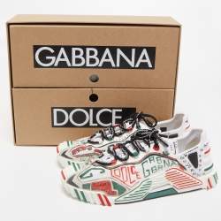 Pre Owned Dolce & Gabbana Multicolor Canvas and Fabric Graffti Print NS1 Low Top Sneakers Size 44