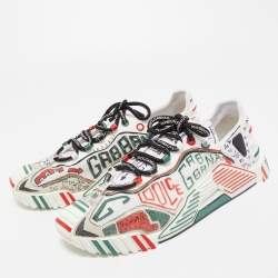 Pre Owned Dolce & Gabbana Multicolor Canvas and Fabric Graffti Print NS1 Low Top Sneakers Size 44