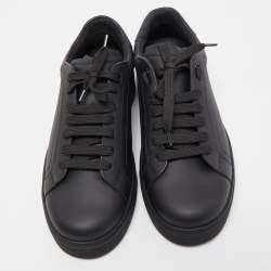 Pre Owned Dolce & Gabbana Black Leather Portofino Lace Up Sneakers Size 42 