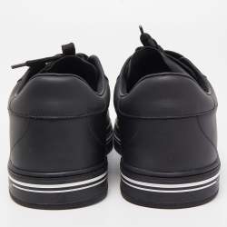 Pre Owned Dolce & Gabbana Black Leather Portofino Lace Up Sneakers Size 42 