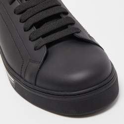 Pre Owned Dolce & Gabbana Black Leather Portofino Lace Up Sneakers Size 42 