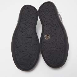 Pre Owned Dolce & Gabbana Black Leather Portofino Lace Up Sneakers Size 42 