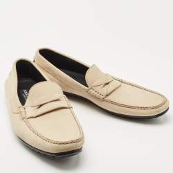 Pre Owned Dolce & Gabbana Brown Nubuck Leather Slip On Loafers Size 43