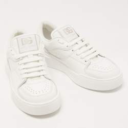 Pre Owned Dolce & Gabbana White Leather Roma Sneakers Size 41
