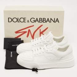 Pre Owned Dolce & Gabbana White Leather Roma Sneakers Size 41
