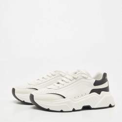 مملوكة مسبقًا Dolce & Gabbana White Leather Miami Logo Low Top Sneakers Size 41