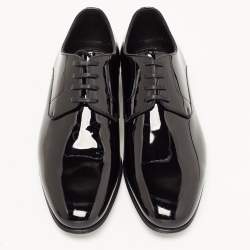 مملوكة مسبقًا Dolce & Gabbana Black Patent Leather Derby Size 40.5