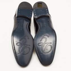 مملوكة مسبقًا Dolce & Gabbana Black Patent Leather Derby Size 40.5