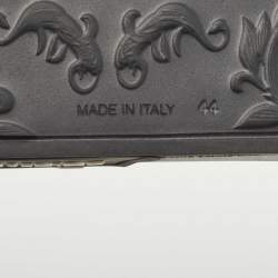 Pre Owned Dolce & Gabbana Black Rubber DG Logo Beachwear Flat Slides Size 44