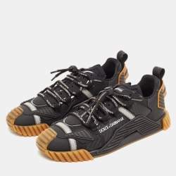 Pre Owned Dolce & Gabbana Black Leather And Nylon Ns1 Low Top Sneakers Size 41