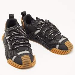 Pre Owned Dolce & Gabbana Black Leather And Nylon Ns1 Low Top Sneakers Size 41