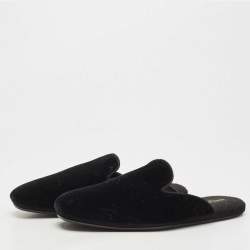 Dolce & Gabbana Black Velvet Slip On Mules Size 42 
