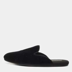 Dolce & Gabbana Black Velvet Slip On Mules Size 42 