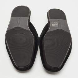 Dolce & Gabbana Black Velvet Slip On Mules Size 42 