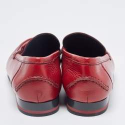 Pre Owned Dolce & Gabbana Red Leather Penny Loafers Size 41.5