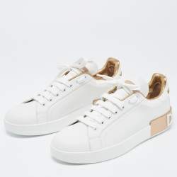 Pre Owned Dolce & Gabbana White  Leather Portofino Low Top Sneakers Size 40