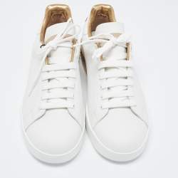 Pre Owned Dolce & Gabbana White  Leather Portofino Low Top Sneakers Size 40
