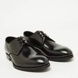 Pre Owned Dolce & Gabbana Black Leather Lace Up Derby Size 42