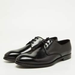 Pre Owned Dolce & Gabbana Black Leather Lace Up Derby Size 42