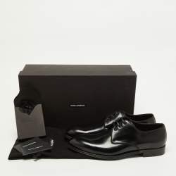 Pre Owned Dolce & Gabbana Black Leather Lace Up Derby Size 42