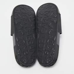 Dolce & Gabbana Black Rubber Logo Flat Slides Size 43