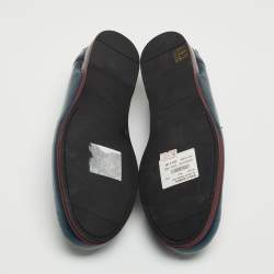 Pre Owned Dolce & Gabbana Teal Leather Genova Loafers Size 44