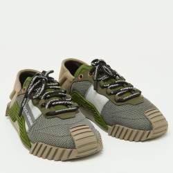 Dolce & Gabbana Tricolor Fabric and Mesh Ns1 Low Top Sneakers Size 42