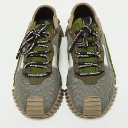 Dolce & Gabbana Tricolor Fabric and Mesh Ns1 Low Top Sneakers Size 42