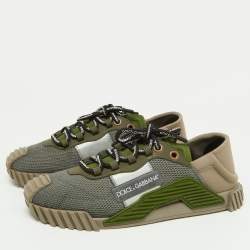 Dolce & Gabbana Tricolor Fabric and Mesh Ns1 Low Top Sneakers Size 42